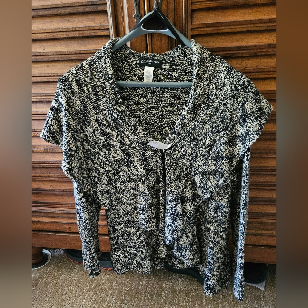 Jones New York Marled Black and White Cardigan